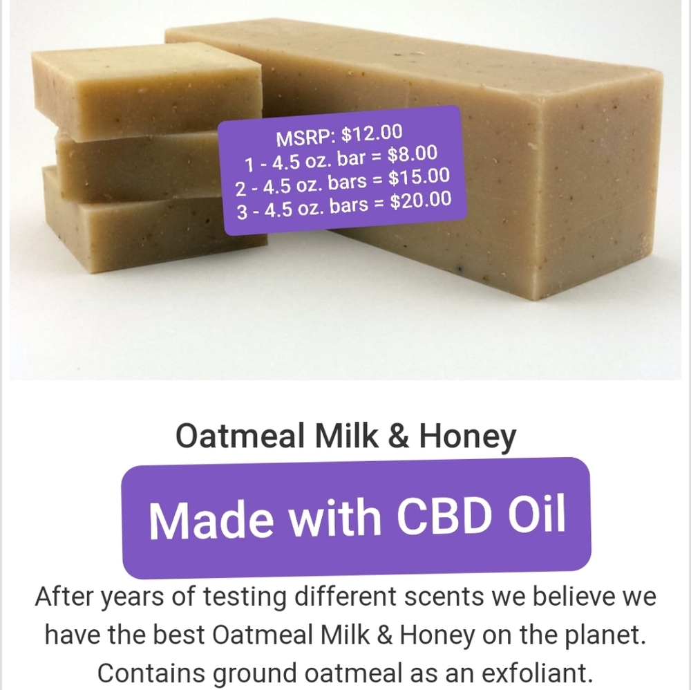 Oatmeal & Honey Soap with CBD Oil - Picture 2 of 11